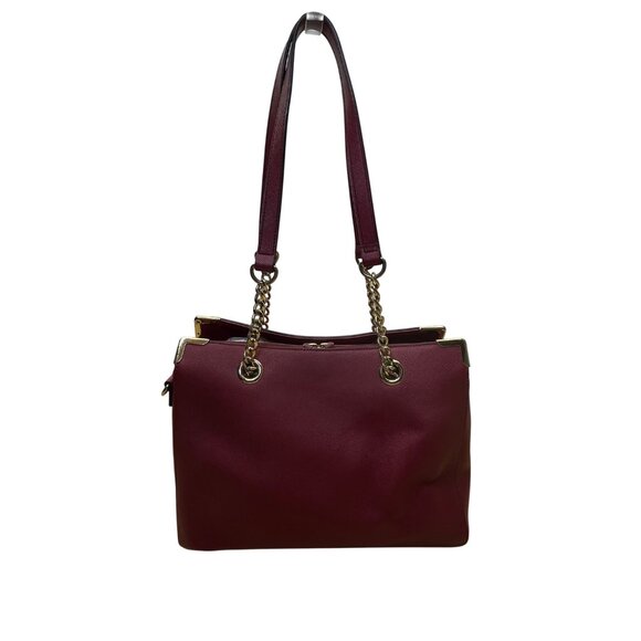 Wilsons Leather Women’s Red Burgundy Faux Leather Chain Strap Shoulder Bag - Picture 4 of 12